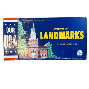 Selchow & Righter The Game of Landmarks Our USA Vintage 1962 Board Complete